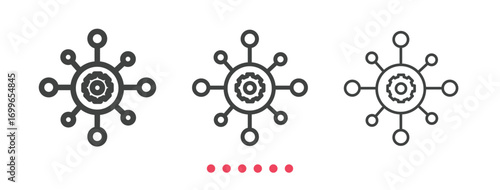 Management icon. Thin line icon vector
