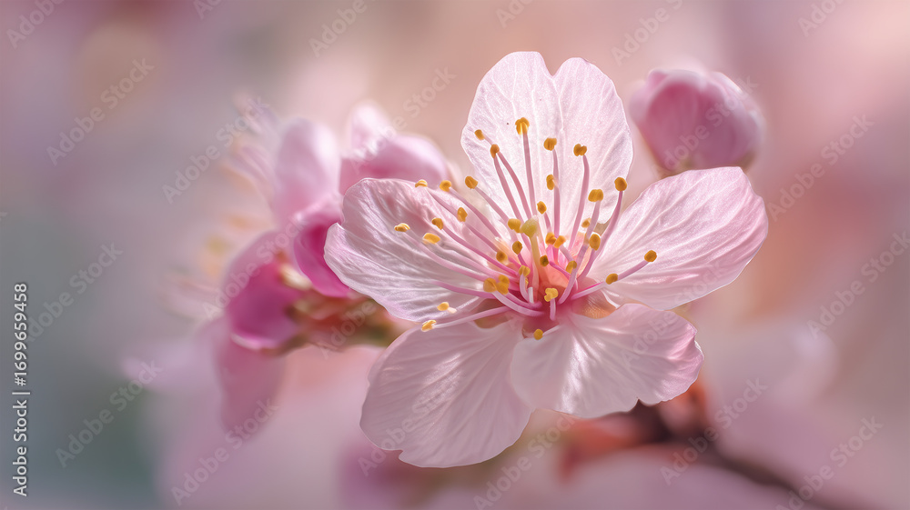 Obraz premium 桜の花を接写した花びら