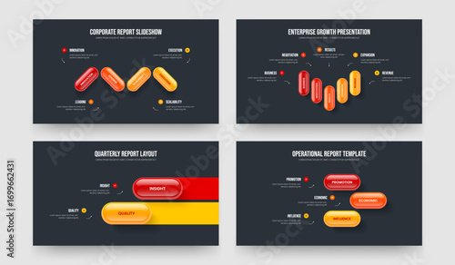 Service Campaign Four Five Two Three Step Diagram Presentation Design Vector Illustration Collection. Creative Briefing 4 5 2 3 Option Infographic Frame Layout Bundle.