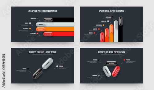 Product Campaign Four Five Two Three Option Infographic Slide Template Vector Illustration Bundle. Consulting Launch 4 5 2 3 Step Diagram Slideshow Design Collection.