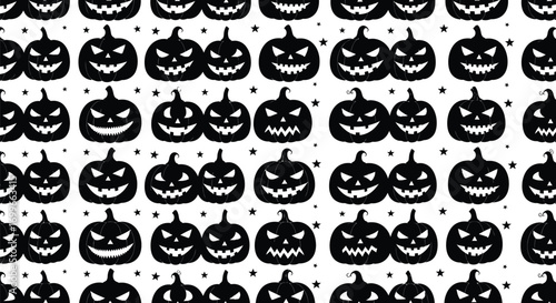 Seamless halloween pattern featuring spooky jackolanterns, creating a festive and eerie backdrop for various creative projects