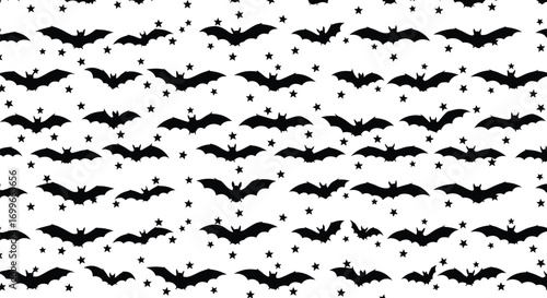 Seamless halloween pattern featuring spooky bat, creating a festive and eerie backdrop for various creative projects