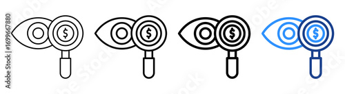 Cost Transparency Icon Different Style Outline Collection Set