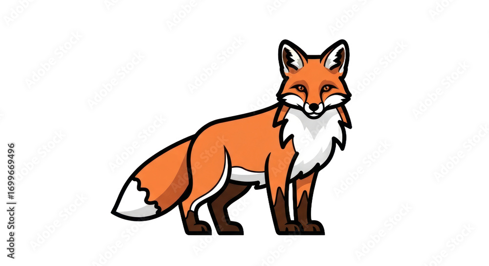 Obraz premium Cute fox cartoon illustration