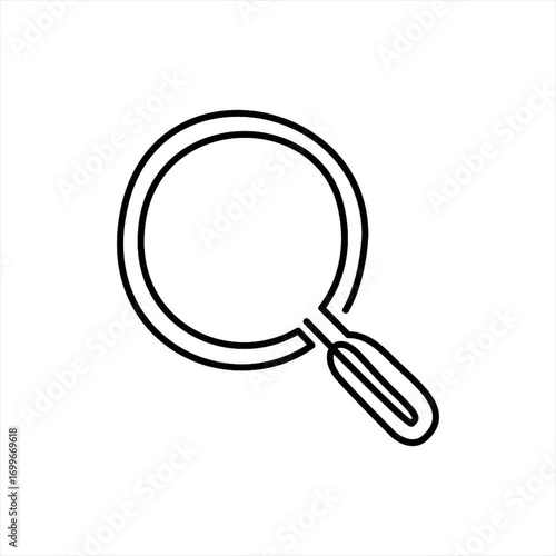 Magnifying Glass Icon in Self Drawing One Line Animation Style. Seamless Looping. Perfect for Loading Process of Search Result for Webpage and Apps.