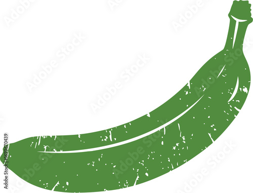 a green banana illustration with textured details on transparent background
