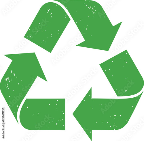 recycling symbol in green color on transparent background