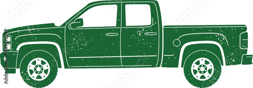 green pickup truck silhouette illustration on transparent background
