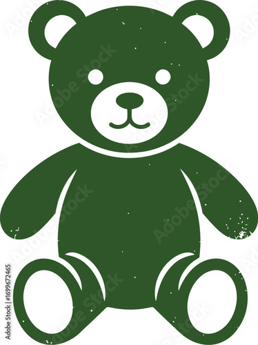 a cute green teddy bear sitting on transparent background