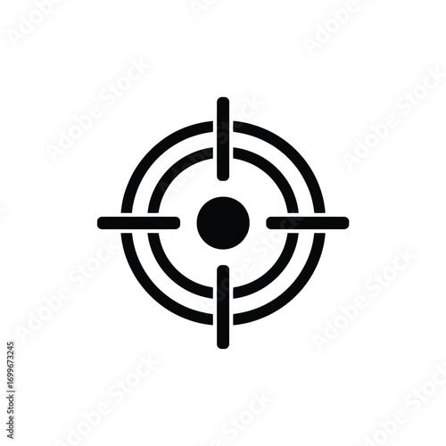Black and white target reticle icon