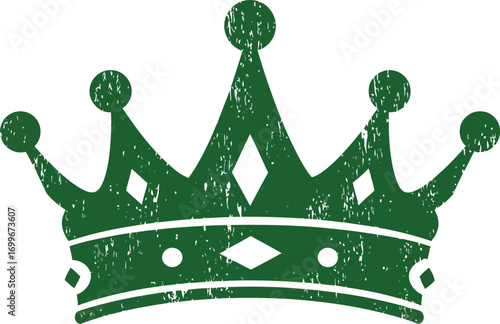 a green crown with intricate details on transparent background