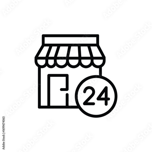 Icon of a store open 24 hours a day