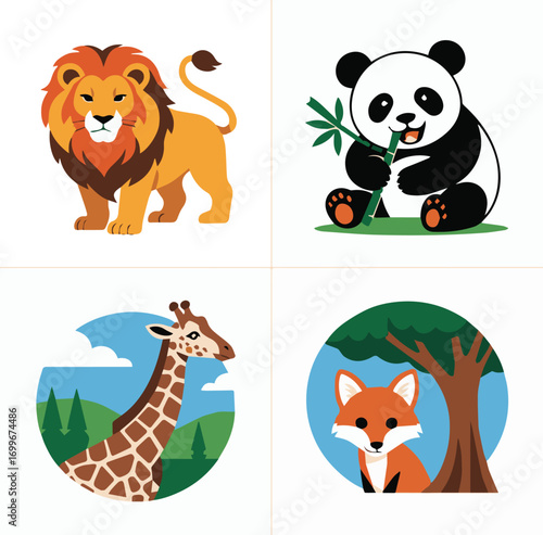 Cute Cartoon Animals Illustration Collection