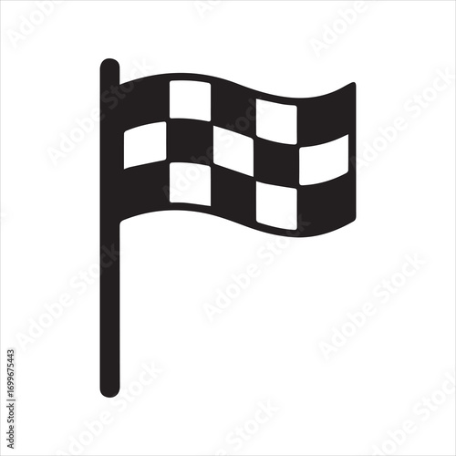 Finish Point icon silhouette vector with white background
