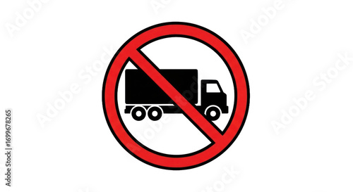 Free Download No truck sign illustration red circle and slash symbol with transparent background - GFXLoad