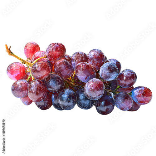 Vibrant bunch of ripe red grapes, showcasing freshness and deliciousness, perfect for culinary projects or healthy lifestyle content