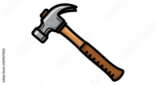 Outlined hammer tool illustration