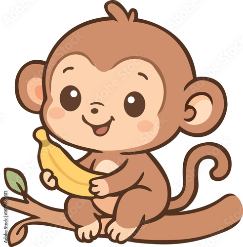 Cute monkey illustration