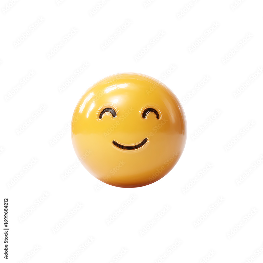 Fototapeta premium Joyful 3D emoji icon radiating happiness and positive vibes, perfect for digital communication and modern design projects