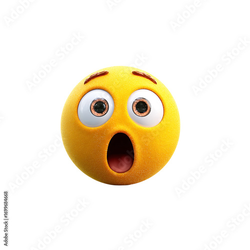 Wallpaper Mural Shocked emoji face expresses extreme surprise and disbelief with wide eyes and open mouth in a vivid 3D render Torontodigital.ca