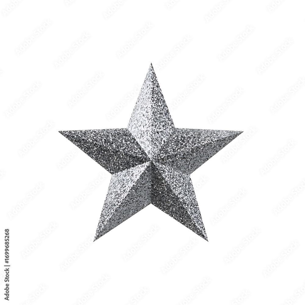 Obraz premium Shimmering silver five-pointed star award symbolizing achievement, excellence, and top performance, perfect for recognition and celebration.