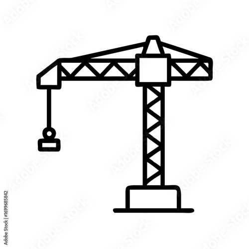 A construction crane silhouetted against a bright sky, symbolizing progress and development. The crane is lifting a heavy load, showcasing its strength and precision