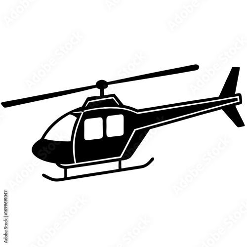 Helicopter in Flight Silhouette aviation transport