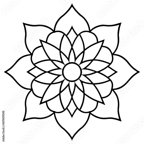 Delicate Lotus Mandala Silhouette flower floral