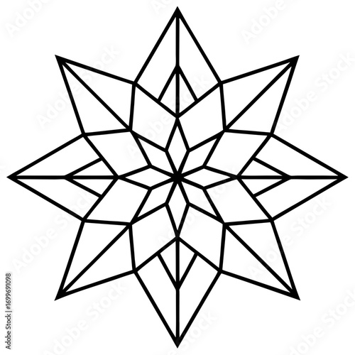 Geometric Star Mandala with Sharp Petal Edges pattern