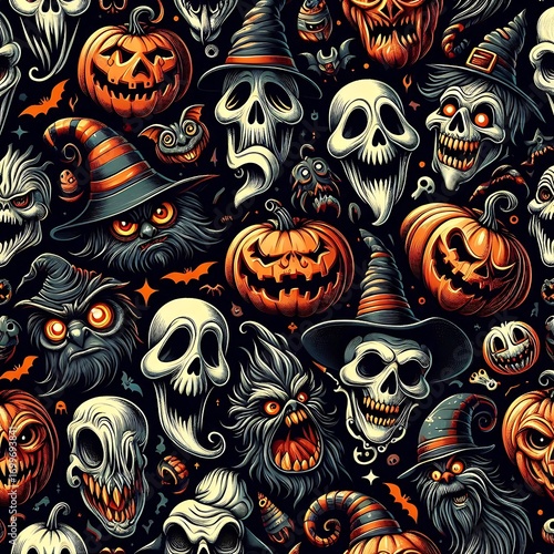 halloween seamless background
