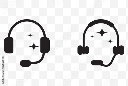 ai customer service icon set. chat headphone sign. Customer Support and Communication. Ideal for virtual help tools