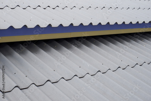 Close-up of corrugated roofing sheets 