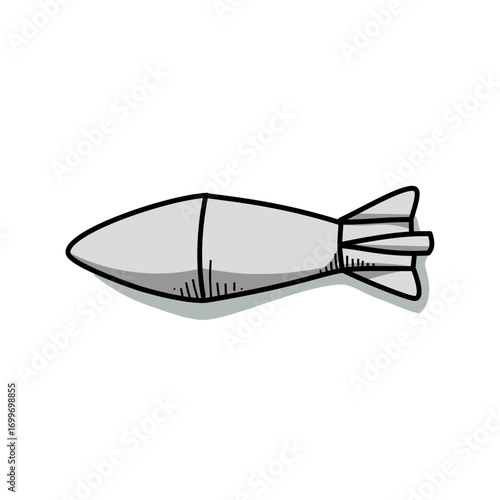 Aim rocket missile vector illustration. Military weapon, ballistic missile explosion, Aiming rocket launcher.