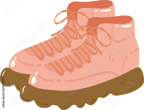 Stylish pink sneakers with unique design, featuring chunky sole and laces, perfect for casual wear and outdoor activities. These shoes combine comfort and fashion effortlessly