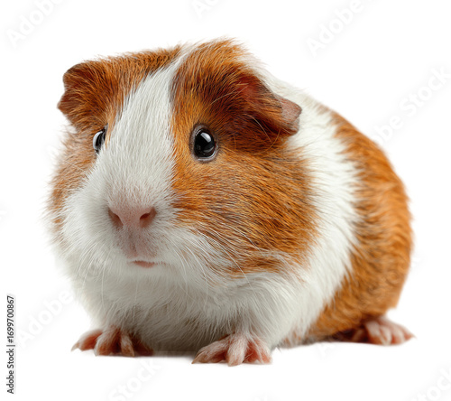 Cute guinea pig playing in a cozy home environment pet isolated on transparent background