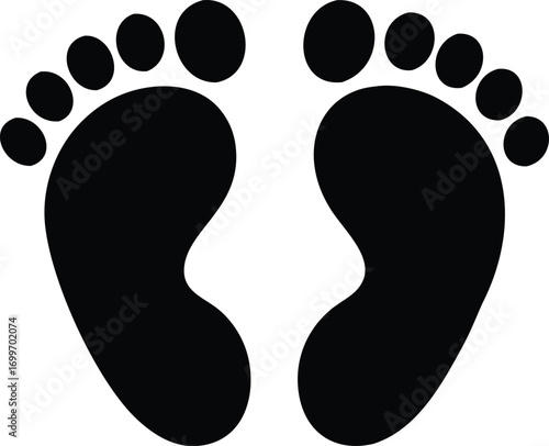  baby foot logo silhouette vector illustration