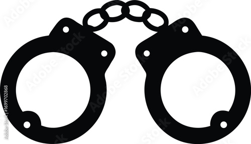 Handcuffs icon silhouette vector illustration