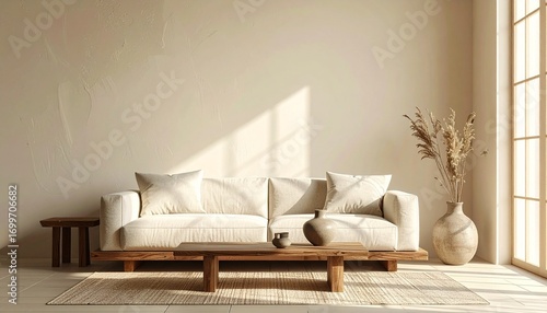 Modern Minimalist Living Room with Natural Light