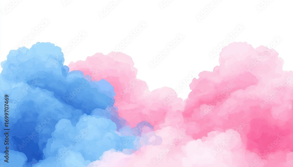 Fototapeta premium Soft Blue and Pink Clouds with Gentle Hues in a Whimsical Background