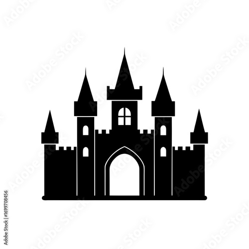 Silhouette of a castle on transparent background