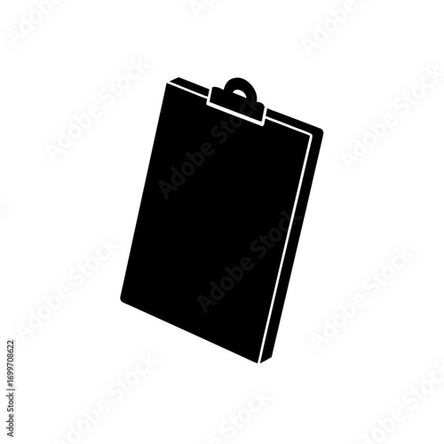 Isolated black clipboard on transparent background silhouette