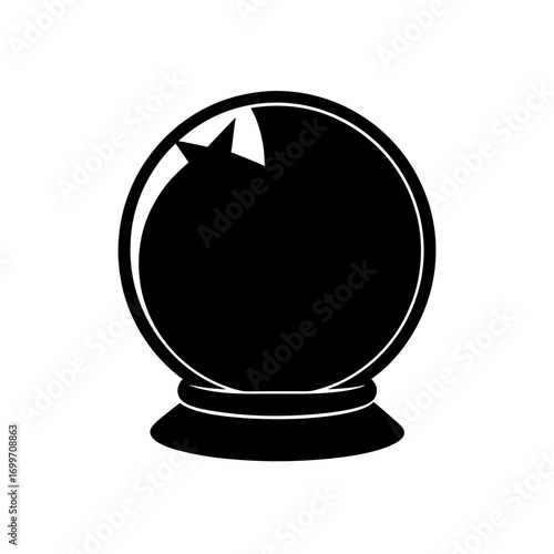 A crystal ball silhouette on transparent background