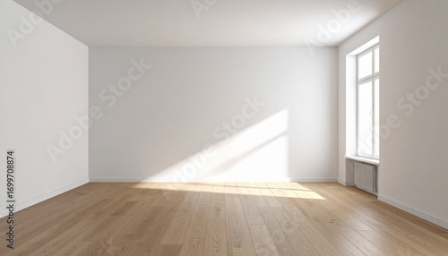 Wallpaper Mural Bright Empty Room with Hardwood Floor and Sunlight Torontodigital.ca