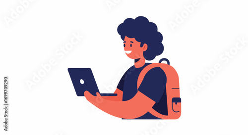 Vector illustration digital nomad