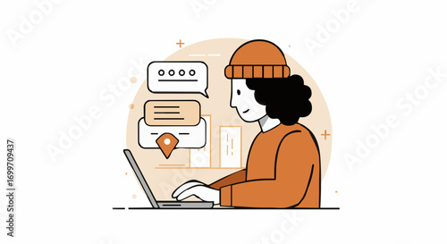 Vector illustration digital nomad