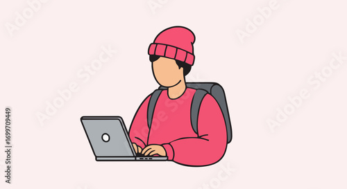 Vector illustration digital nomad