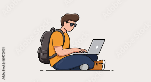 Vector illustration digital nomad