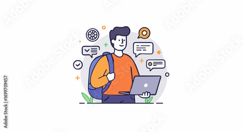 Vector illustration digital nomad
