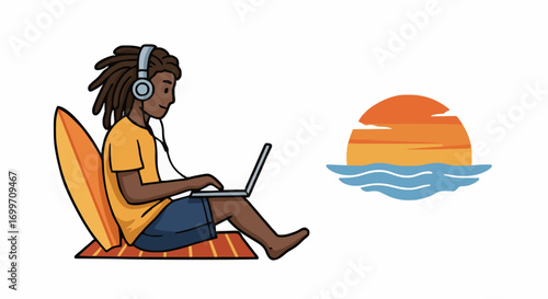 Vector illustration digital nomad