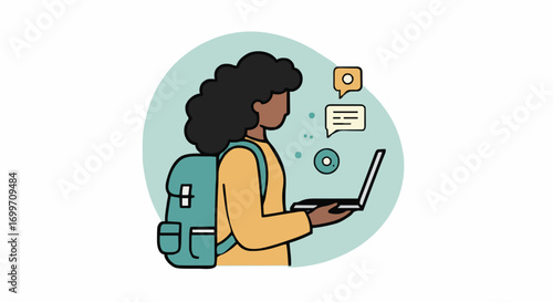 Vector illustration digital nomad